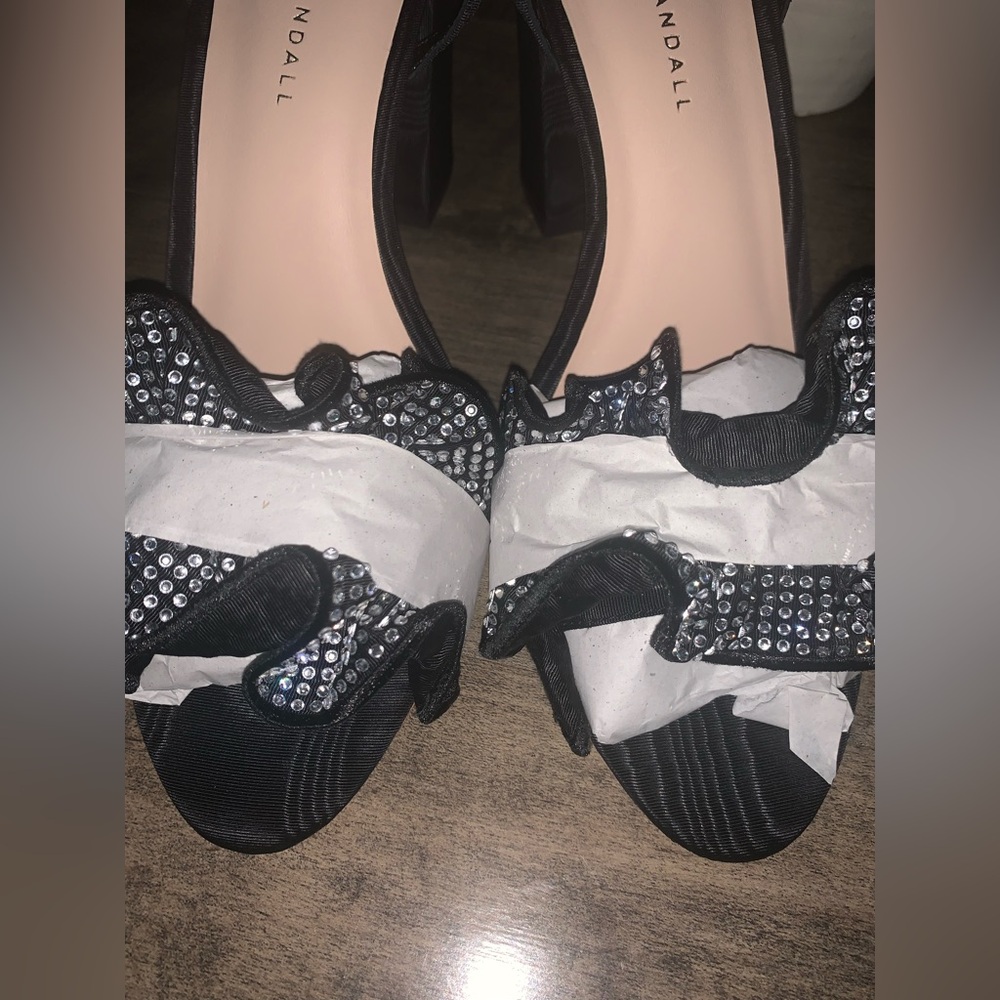 NIB LOEFFLER RANDALL SAVANNAH RHINESTONE RUFFLE HEEL - Picture 6 of 12